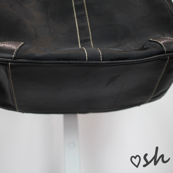 Coach Medium Black Canvas Ergo Signature Tote Bag - Picture 7 of 7